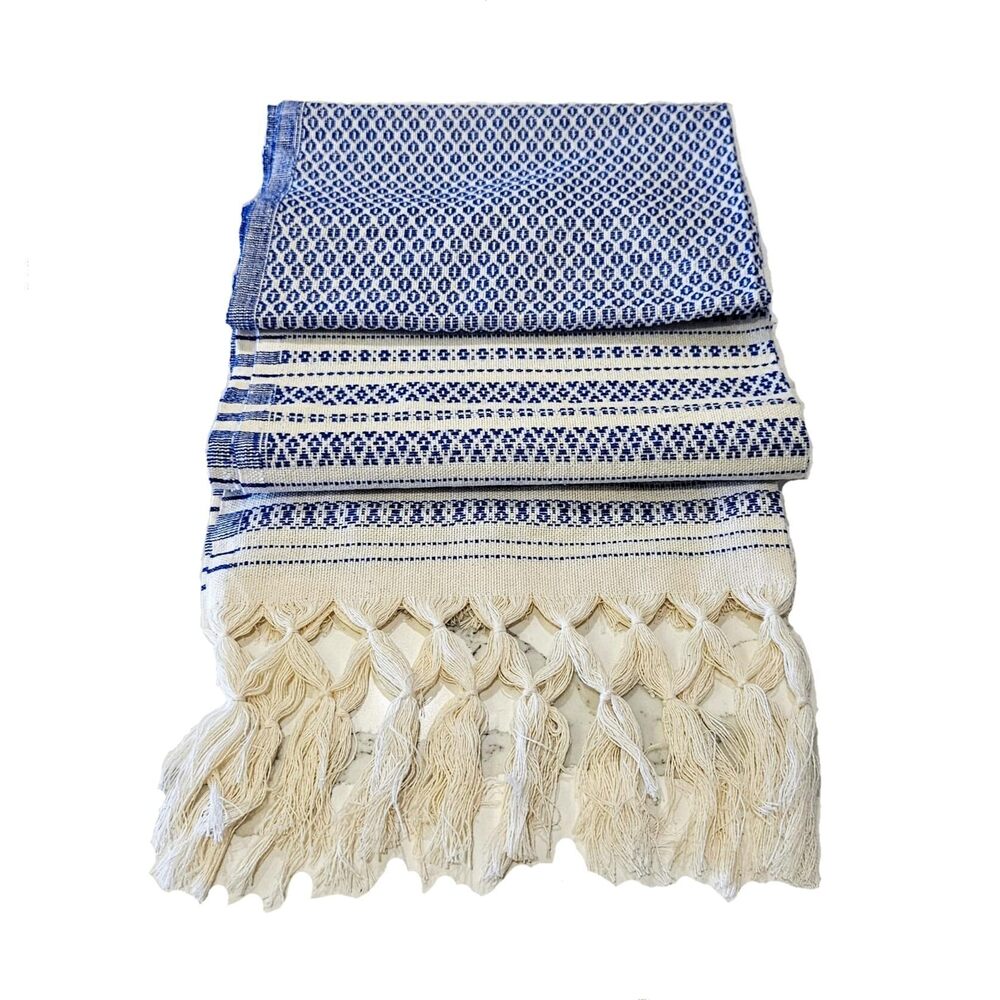 1962 Mexican Handmade Cotton Dotted Rebozo Shawl